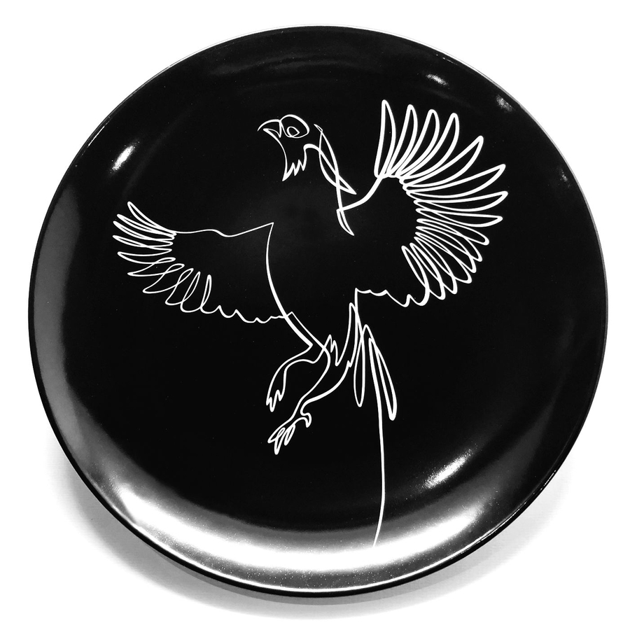 porcelain plate bird