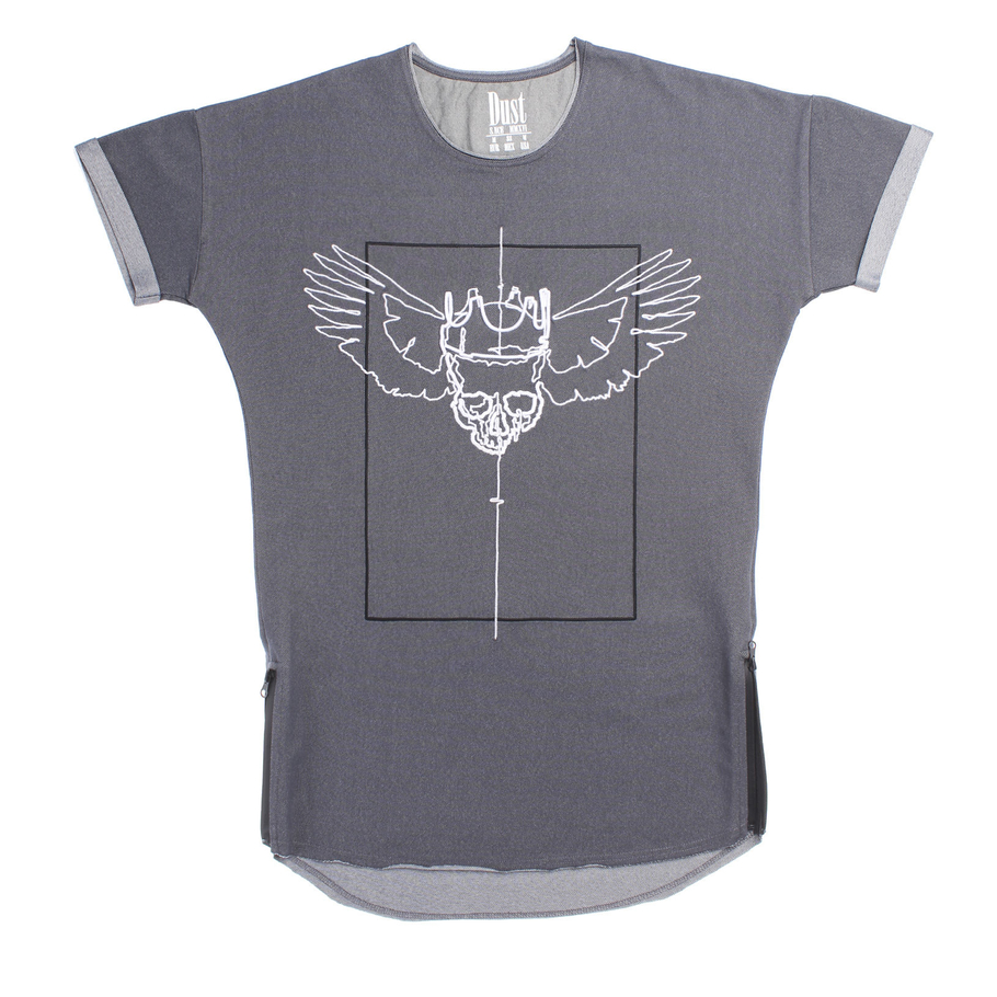 t-shirt SkULL denim grey