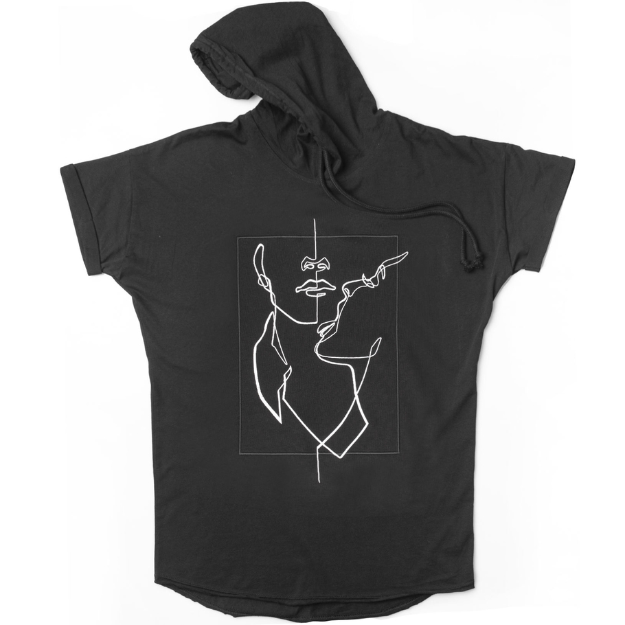 t-shirt /hOOd ALPHA BLACK cotton