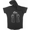 t-shirt/hood HANDs black cotton